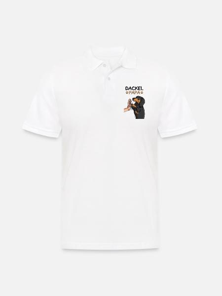 Dackel Papa Dachshund Hund Hundebesitzer - Männer Poloshirt - Weiß