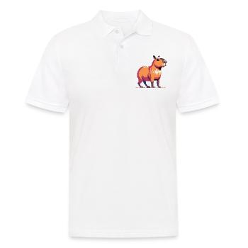 Geek Pixel Art Capybara - Männer Poloshirt - Weiß - Vorne - Kai (181cm)