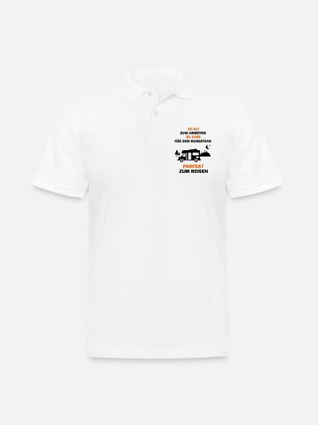 Wohnmobil Camping Reisen Rentner Geschenk - Männer Poloshirt - Weiß