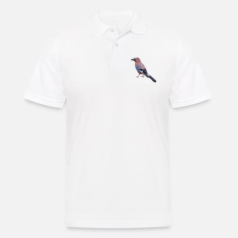 Eichelhäher am431 - Männer Poloshirt - Weiß