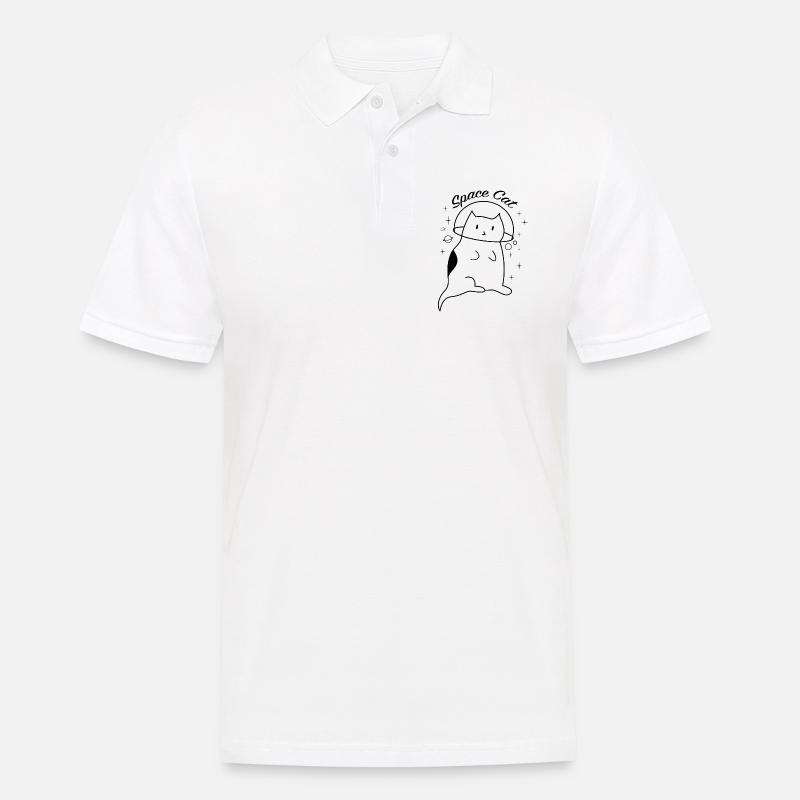 Space Chat Planètes spatiales - Polo Homme - blanc
