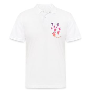 Schildkröten Turtle relax - Männer Poloshirt - Weiß - Vorne - Kai (181cm)