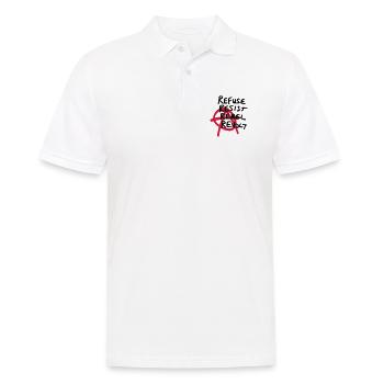 Chemise Anarchy - Refuser, Résister, Rebelle, Révolte! - Polo Homme - blanc - Devant - Kai (181cm)