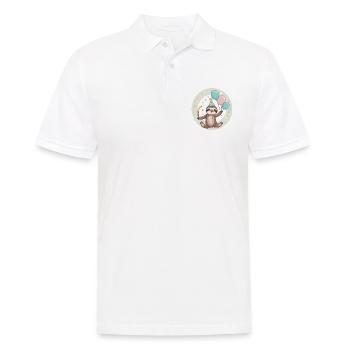 Faultier Geburtstag Comic - Männer Poloshirt - Weiß - Vorne - Kai (181cm)