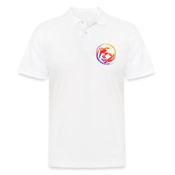 Skateboarding Silhouette Skateboard Colorful - Men's Polo Shirt - white - Front - Kai (181cm)