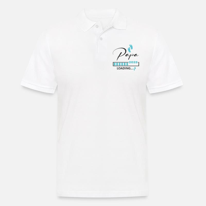 Papa 2025 loading - Männer Poloshirt - Weiß