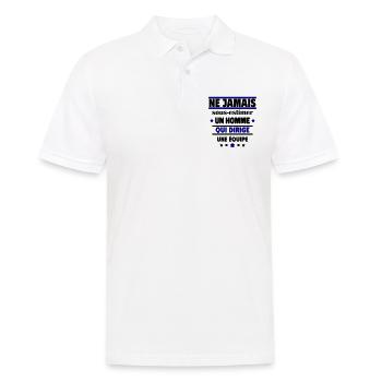 Ne jamais un homme qui dirige une équipe - Polo Homme - blanc - Devant - Kai (181cm)