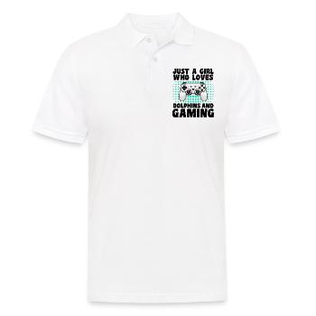 Gamer und Delfine: Videospiele und Delfine - Männer Poloshirt - Weiß - Vorne - Kai (181cm)