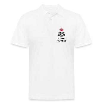 Keep Calm & Love Horses - Men's Polo Shirt - white - Front - Kai (181cm)