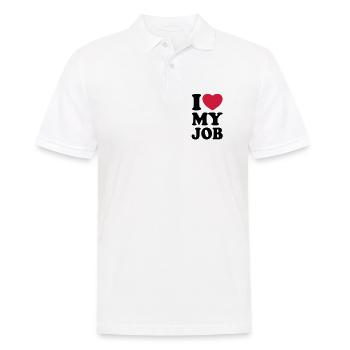 I love my job - J'aime mon travail - Polo Homme - blanc - Devant - Kai (181cm)