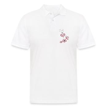 Fleurs et papillons, style coccinelle. - Polo Homme - blanc - Devant - Kai (181cm)