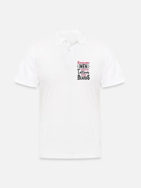 Awesome men have tattoos and beards 2clr - Men's Polo Shirt - white