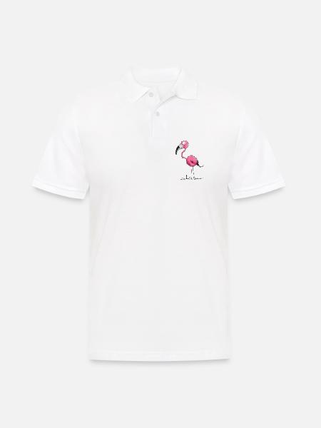 Der Flamingo - Männer Poloshirt - Weiß