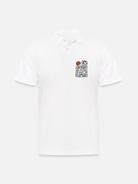 Joggen Spruch Schnecke nicht aufgeben aber fluchen - Männer Poloshirt - Weiß
