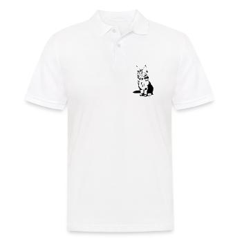 Maine Coon Cat - Men's Polo Shirt - white - Front - Kai (181cm)
