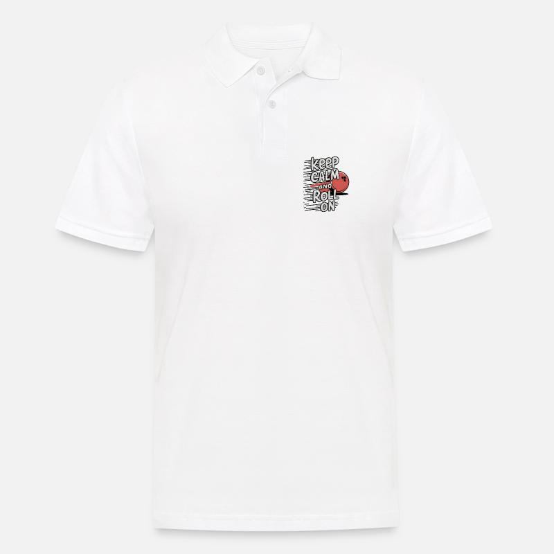 Keep Calm and Roll On - Männer Poloshirt - Weiß