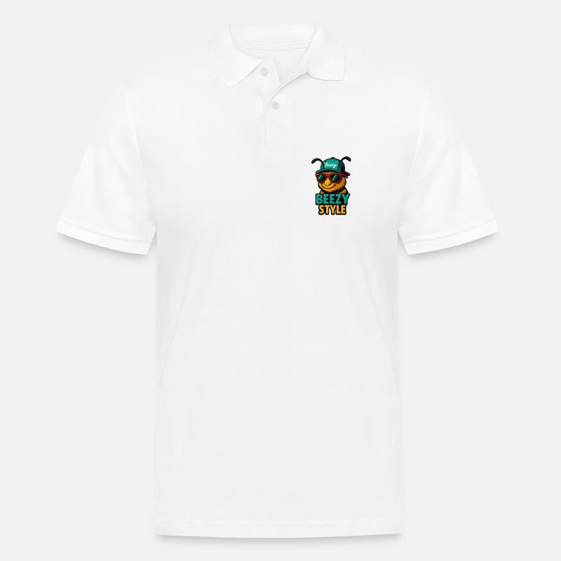 Beezy Style Biene Cap - Männer Poloshirt - Weiß