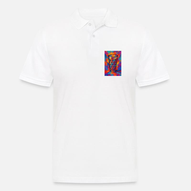 Dubbeglas Explosion - Männer Poloshirt - Weiß