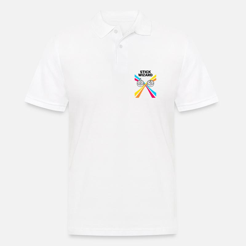 Stick Wizard Conception de jeu rétro - Polo Homme - blanc