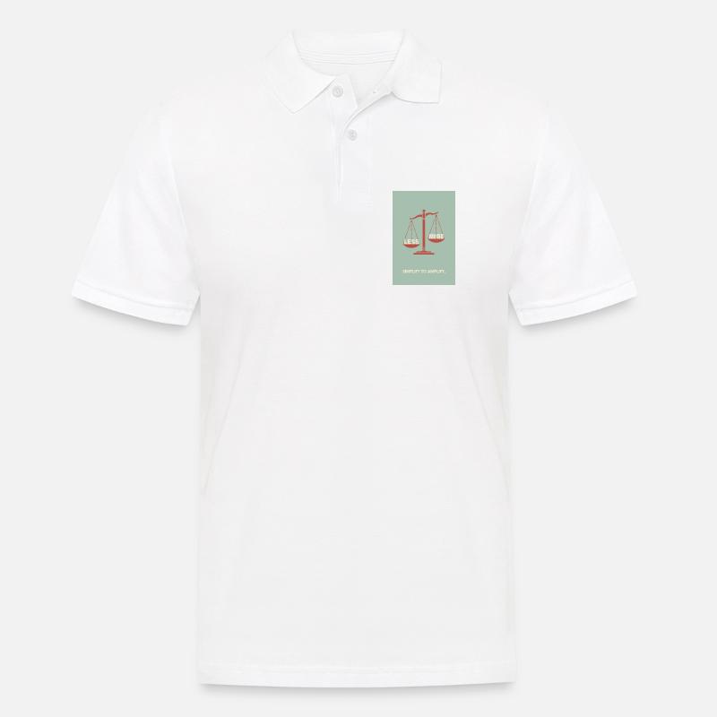 Moins, c’est plus - Conception d’affiche d’équilibre - Polo Homme - blanc
