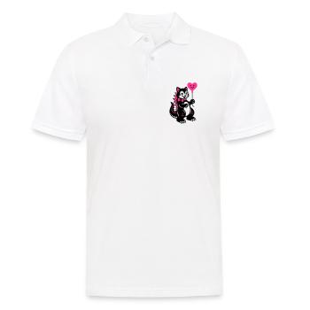 Chat Monstre Rose - Polo Homme - blanc - Devant - Kai (181cm)