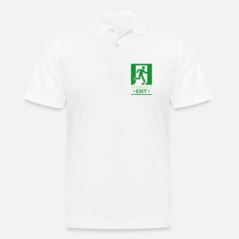 Emergency Exit Basic Green - Men's Polo Shirt - white