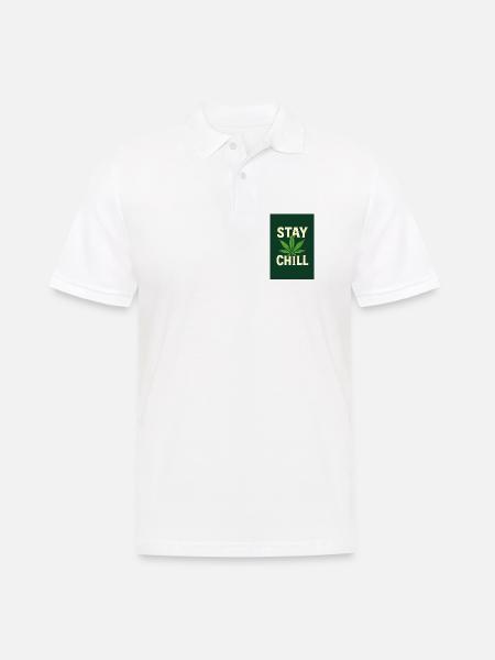 Stay Chill Cannabis Leaf - Men's Polo Shirt - white