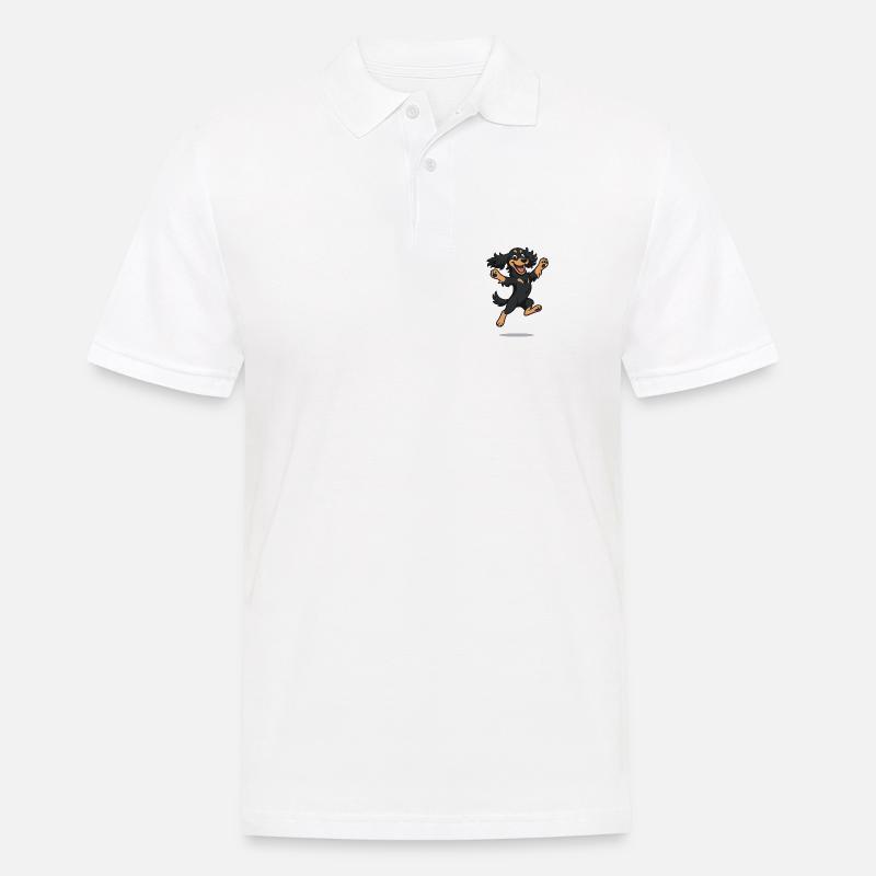 Hüpfender Cartoon Cocker Spaniel - Männer Poloshirt - Weiß