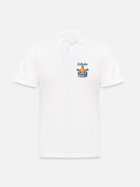Eisbader Muskelmann im Eisbad - Men's Polo Shirt - white