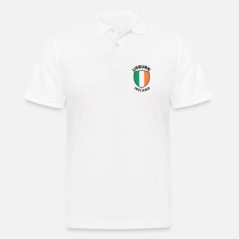Lisburn-Flagge Irlands Schild - Männer Poloshirt - Weiß