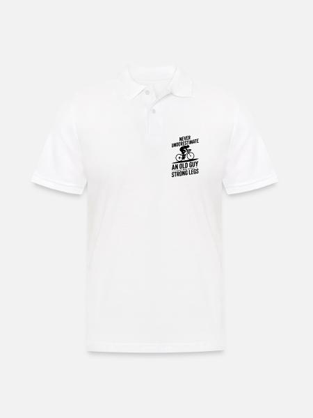 Never underestimate an old man with a bike - Men's Polo Shirt - white
