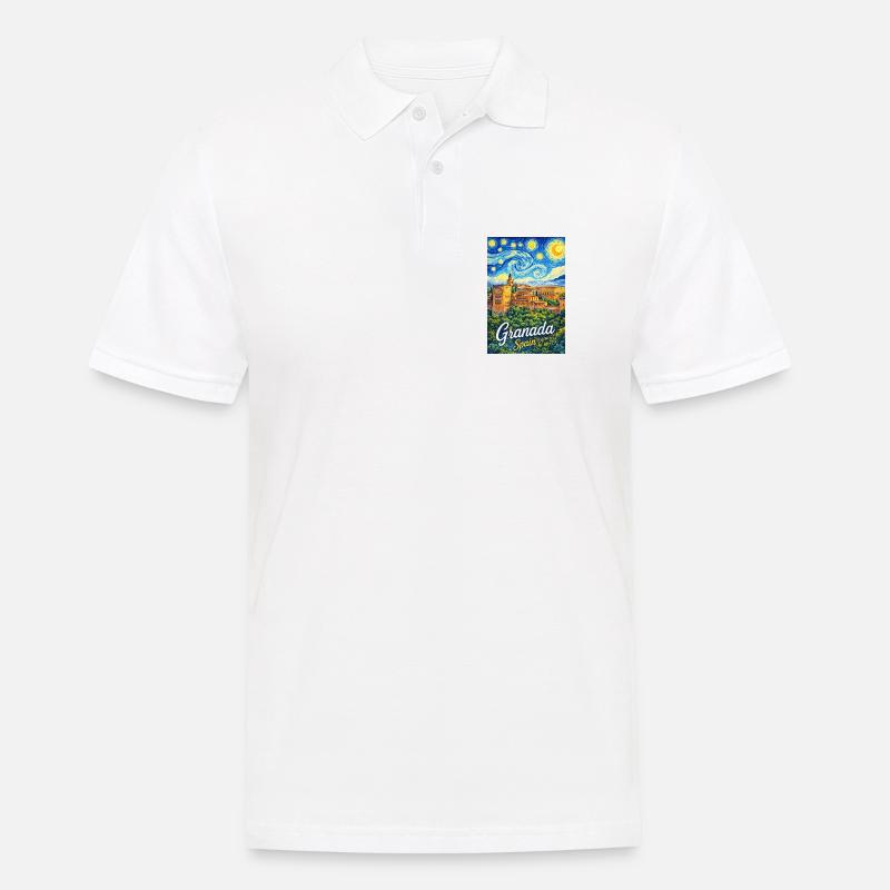 Granada, Spagna - Polo da uomo - bianco