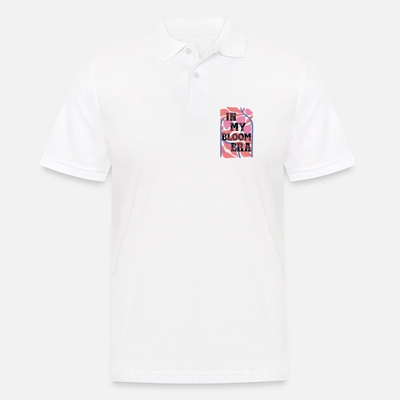 Bloom Nebula Florale Textkunst - Männer Poloshirt - Weiß