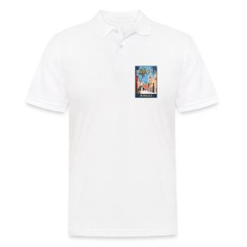Entdecken Sie die lebendigen Souks von Marrakesch in Marokko - Männer Poloshirt - Weiß - Vorne - Kai (181cm)