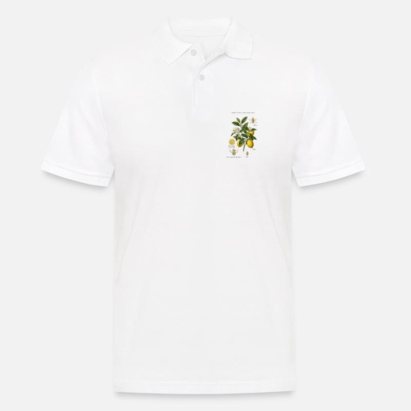 Ramo botanico vintage Lemon Tree - Polo da uomo - bianco