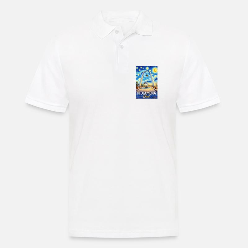 N-Djamena Chad Starry Night - Männer Poloshirt - Weiß