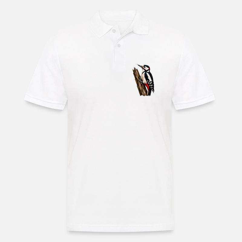 Polygonaler Waldspecht - Männer Poloshirt - Weiß