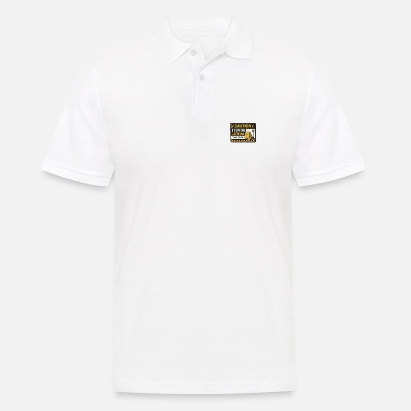 Caffeine Fueled Forklift Patch - Men's Polo Shirt - white