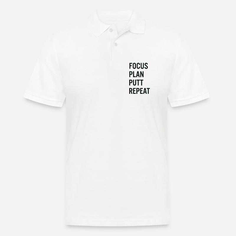 Golf Focus Plan Putt Reapeat - Männer Poloshirt - Weiß
