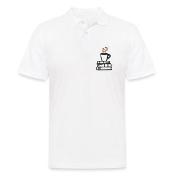 Books Coffee Mug Reading Book Club Bookworm - Men's Polo Shirt - white - Front - Kai (181cm)