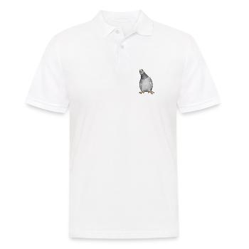 Pigeon portrait black and white illustration - Men's Polo Shirt - white - Front - Kai (181cm)