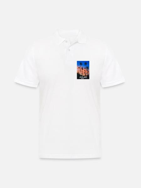 Palmenabend im Sonnenuntergang - Männer Poloshirt - Weiß