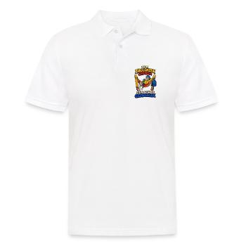 Zum Faulenzen geboren – zur Schule gezwungen - Männer Poloshirt - Weiß - Vorne - Kai (181cm)