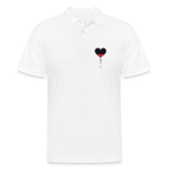 Herz ausgelaugt - Männer Poloshirt - Weiß - Vorne - Kai (181cm)
