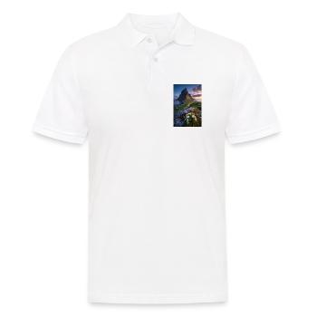 Coastal Peak mit Wildblumen - Männer Poloshirt - Weiß - Vorne - Kai (181cm)