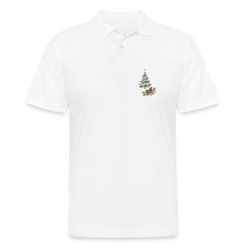 Weihnachtsbaum mit Tannenzapfen und Beeren - Männer Poloshirt - Weiß - Vorne - Kai (181cm)