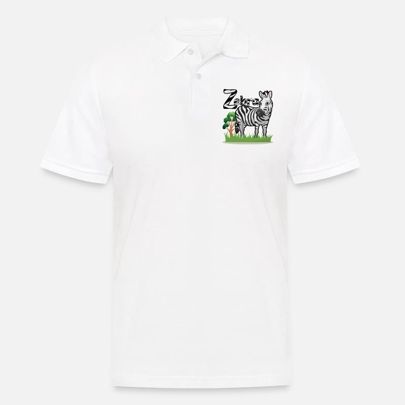 Zebra - Männer Poloshirt - Weiß