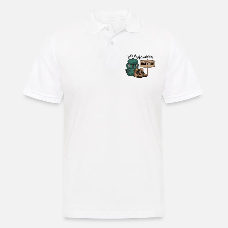 Lass uns abenteuerlich sein. - Männer Poloshirt - Weiß