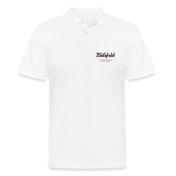 Lustiges Stadt Bielefeld Shirt - Satirischer Fakt - Männer Poloshirt - Weiß - Vorne - Kai (181cm)