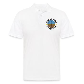 Watch Your Attitude - Pilote - Polo Homme - blanc - Devant - Kai (181cm)